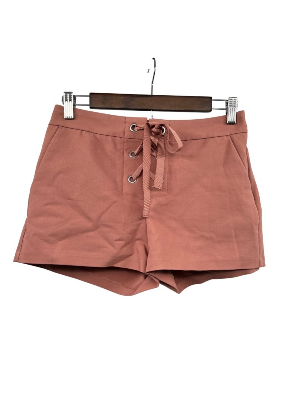 Express Womens Mid Rise Short Lace Up Dusty Rose Size 2